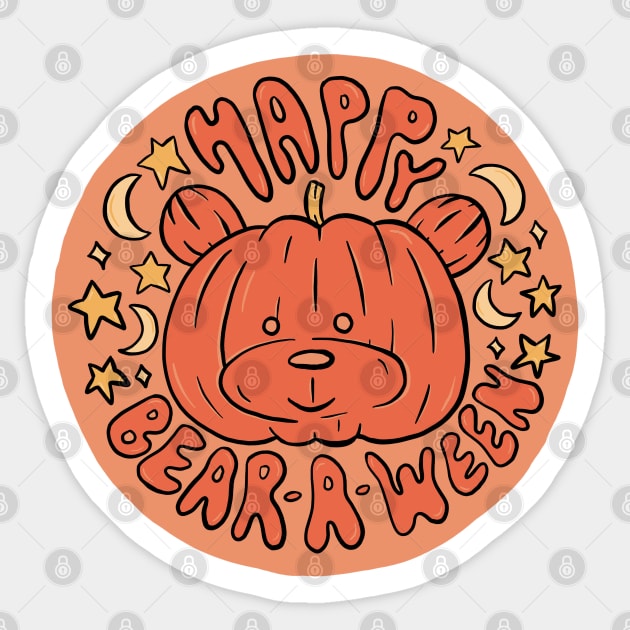 Happy Bear-A-Ween Sticker by Doodle by Meg